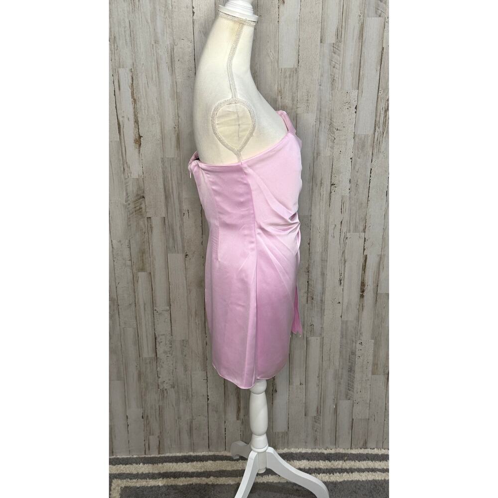 NWT Ramy Brook Women's Strapless Pink Satin Mini Dress Size 8 Party Cocktail - Picture 5 of 5
